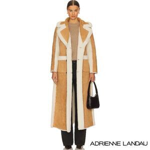 Adrienne Landau *NWT* Revolve Faux Shearling Suede Reversible Coat Camel & Ivory